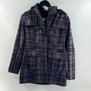 🧸 Paris Blues Y2K Vintage Medium Black and Purple Plaid Jacket
